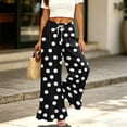 thumbnail image 5 of Sewkxo Womens Wide Leg Pants Drawstring Elastic High Waisted Ruffle Hem Palazzo Pants with Pockets,Gray 2XL, 5 of 6