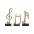 thumbnail image 2 of 3Pcs Modern Musical Notes Statues Sculpture Musical Symbol Crafts Resin Figurine Music Symbol Ornament for Home Bookshelf Table Gold, 2 of 7