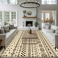 thumbnail image 4 of Area Rug for Living Room, Abstract Boho Non-Slip Indoor Large Carpet for Bedroom/Dining Room, Modern African Ethnic Geometric Beige Washable Low-Profile Rectangle Floor Runner Rugs - 6 x 9 Ft, 4 of 7