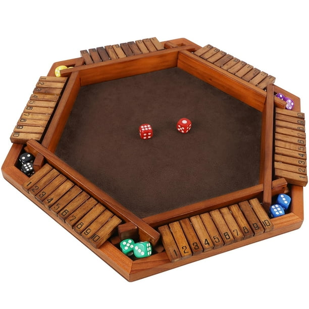 Juego de mesa Juegoal Wooden Shut The Box Dice Game 1-6 jugadores