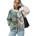 thumbnail image 5 of COEQINE Women's Fashion Hoodie Soft Oversized Sweatshirts Mandala Hummingbird Pattern Full Zipper Long Sleeve Jacket Coat for Women Soft Casual Wear with Pockets, 4XL, 5 of 7