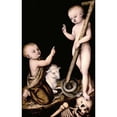 thumbnail image 2 of Lucas Cranach the Elder 17x24 Black Ornate Framed Double Matted Museum Art Print Titled: Adoration of the Child Jesus by St John the Baptist (Between 1530 and 1540), 2 of 5