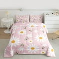 thumbnail image 2 of Homewish Rustic Groovy Flower Bedding Comforter Set, Cartoon Pink Floral Twin Comforter Sets, Teens Kids Boys Girls Reversible Bedding Set, Luxury Bedroom Decor, 2 Pieces, 2 of 8