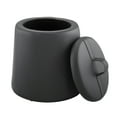 thumbnail image 5 of Linon Farman Round Faux Leather Storage Ottoman, Gray, 5 of 8