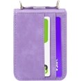 thumbnail image 5 of Wallet Case for Samsung Galaxy Z Flip 3, Pretty Card Package Cover Luxury PU Leather + Hard PC Bumper Ultra-Thin Protector with Long Shoulder Strap for Galaxy Z Flip 3 5G 2021 (A Purple), 5 of 14