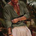 thumbnail image 7 of Gamivast mens henley shirts Slim Fit Long Sleeve V Neck long sleeve shirts Deep V Neck v neck t shirts Slub Texture Breathable Lightweight Daily Casual, 7 of 7