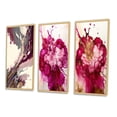 thumbnail image 3 of Designart "Celebrating in Raspberry Tones II" Abstract Liquid Ink Framed Wall Art Set Of 3 - Pink Modern Frame Gallery Wall Set For Home Decor, 3 of 6