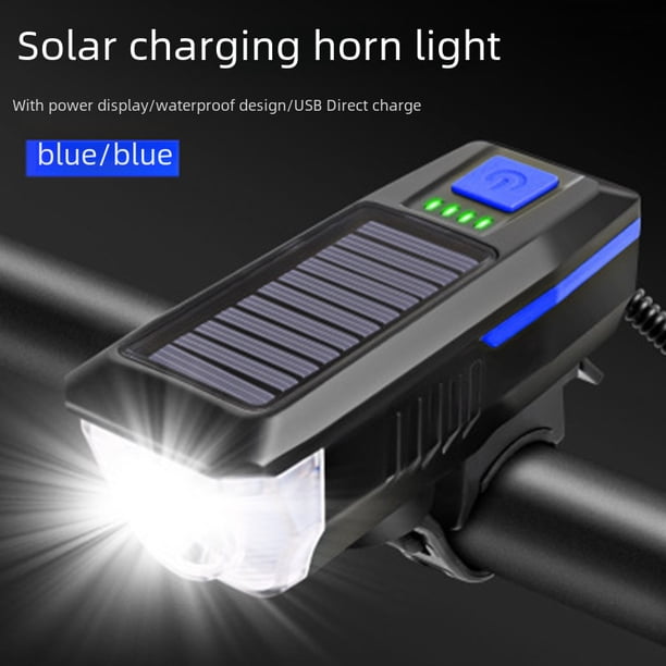 Luz solar para bicicleta, carga nocturna, luz potente, linterna para bicicleta de montaña, equipo para andar en bicicleta