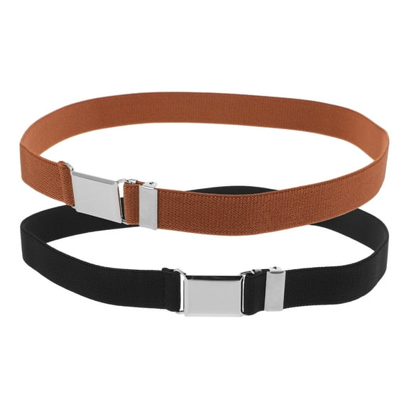 LABELEPH 2-Pack Kids Adjustable Elastic Belts Black for Boys Toddlers Comfortable and