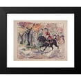 thumbnail image 2 of Ivan Ivanec 24x19 Black Modern Framed Museum Art Print Titled - General Scene - a Couple in Costumes from the Middle 18th Century on Horses Driving Through the Forest (1920), 2 of 5