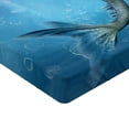 thumbnail image 2 of Ambesonne Ocean Fitted Sheet, Mermaid Myth Creature, Queen Size, Blue, 2 of 3