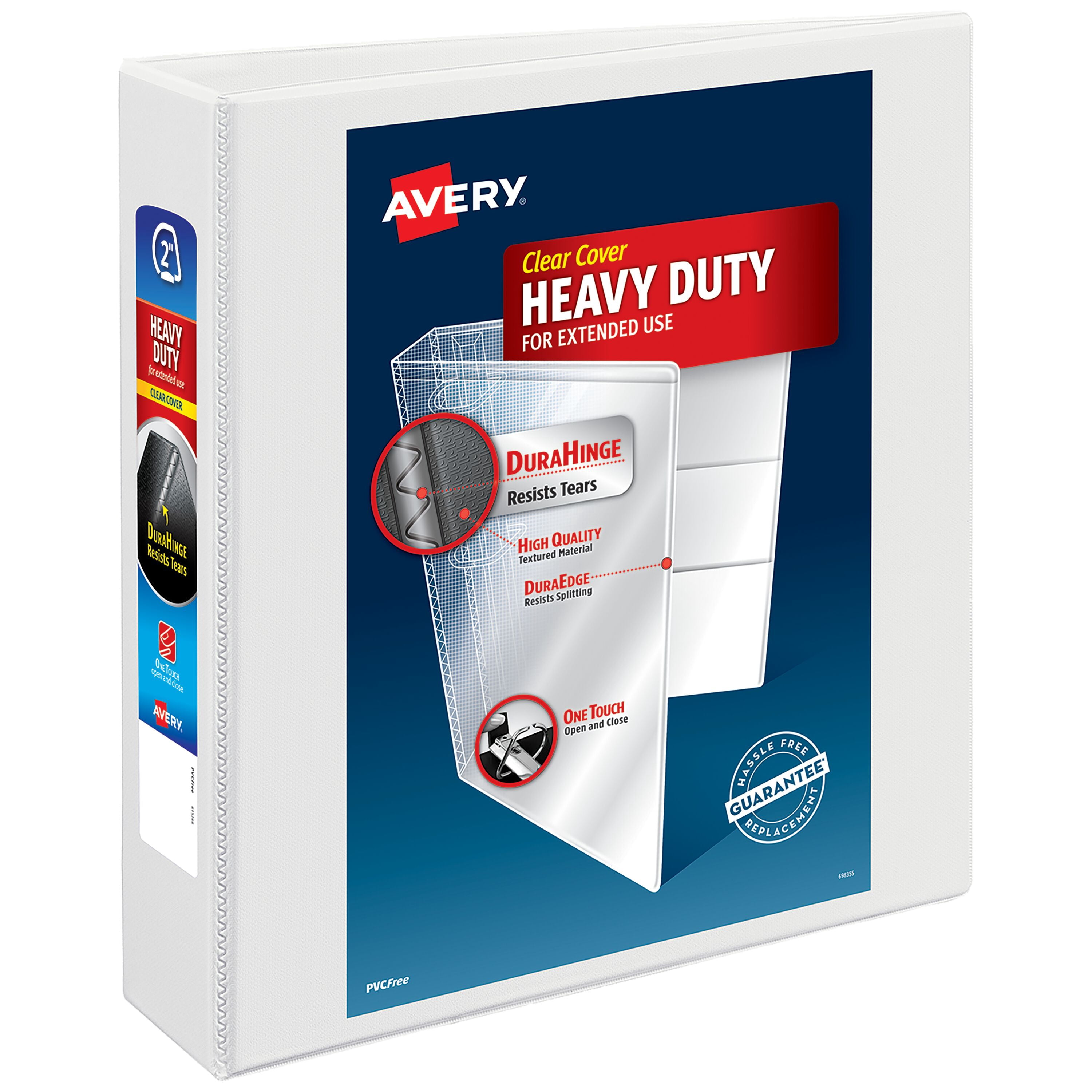 (4 pack) Avery Heavy Duty View Letter Size 2" One-Touch Slant Ring Binder, White