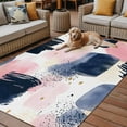 thumbnail image 2 of Fsddascl Navy Blue Pink Art Outdoor Rug for Patio/Deck/Porch, Non-Slip Large Area Rug 5 x 8 Ft, Abstract Contemporary Luxury Indoor Outdoor Rugs Washable Area Rugs, Reversible Camping Rug Carpet, 2 of 5