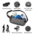 thumbnail image 3 of Riñoneras de viaje, paquete de seguridad antirrobo para teléfono, riñoneras ocultas para hombres y mujeres, bolsa de dinero con bloqueo RFID, portapasaportes delgado, cartera de viaje (gris), 3 of 5