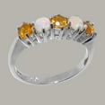 thumbnail image 2 of LBG British Made 10k White Gold Natural Citrine & Opal October Birthstone Womens Anniversary Ring - 33 size options - Size 12, 2 of 7