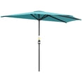 thumbnail image 1 of Outsunny 9.8ft Half Umbrella Patio Parasol Sun Shade, Crank Handle, Light Blue, 1 of 10