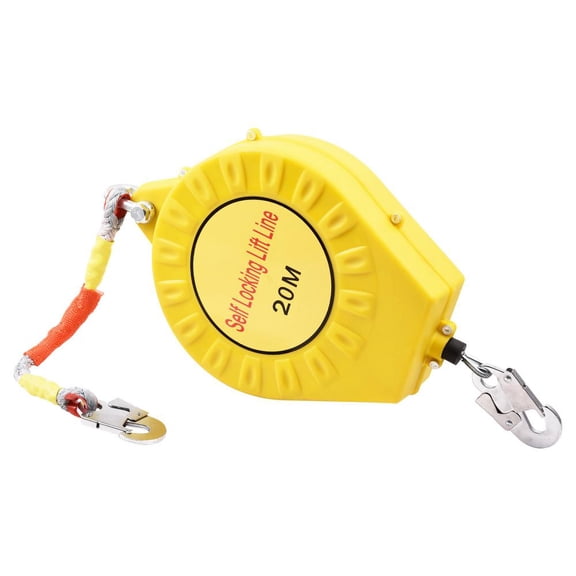 Xianers Fall Protection Harness Fall Protection Device with Alloy Steel Hook 65FT Steel Wire Rope Construction Roofing Safety Lanyard Worker Accessories agreeable
