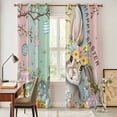 thumbnail image 3 of Colorful Easter Bunny Kitchen Curtains Window Panels, Spring Easter Eggs Floral Wooden Insulated Window Treatment Curtain, Grommet Curtains for Bedroom/Living Room/Bathroom, 2 Piece 42"Wx84"L, 3 of 8