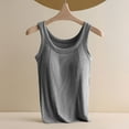 thumbnail image 2 of Kovlvoll Built in Bra Tank Tops for Women Sleeveless Crew Neck Bottom Underwear Solid Color Ribbed T-Shirt Tanks, 2 of 4