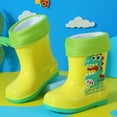 thumbnail image 3 of Toddler Rain Boots Boys Girls Ankle Length On Garden Rubber Short Rainboots Kids Water Shoes Yellow 10 Years-10.5 Years, 3 of 5