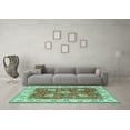 thumbnail image 3 of Ahgly Company Indoor Square Oriental Turquoise Blue Traditional Area Rugs, 5' Square, 3 of 4