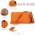 thumbnail image 4 of For Apple iPhone 17 6.3"【RFID Blocking 】Diamond Grid Wallet Case Magnetic Flip Cover 7-Card Slots Zipper Pocket With Detachable Shoulder Strap And Wrist Strap,Orange,For iPhone 17, 4 of 9