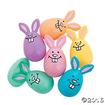 Easter Pastel - Plastic Pastel Bunny Easter Eggs - 12 ct
