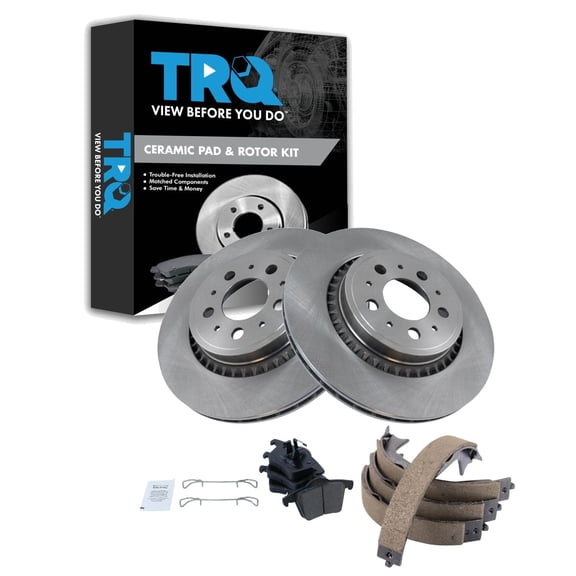 TRQ Rear Ceramic Brake Pad & Rotor Kit Fits Select 2003-2010 Volvo XC90