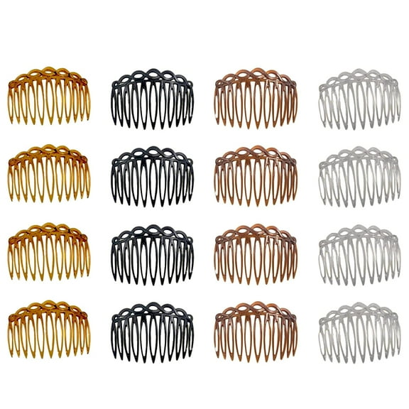 16 Pieces 11 Teeth Plastic Side Hair Twist Comb Hair Side Combs French Hair Side Combs Plastic Hair Comb Clip French Twist Combs Hair Clip Combs Hair Accessory for Women, 4 Colors