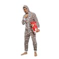 thumbnail image 2 of Christmas Men Leisure Wear Cartoon Printing Long Hooded Jumpsuit Zipper Flannel One-Piece Pajamas, 2 of 6