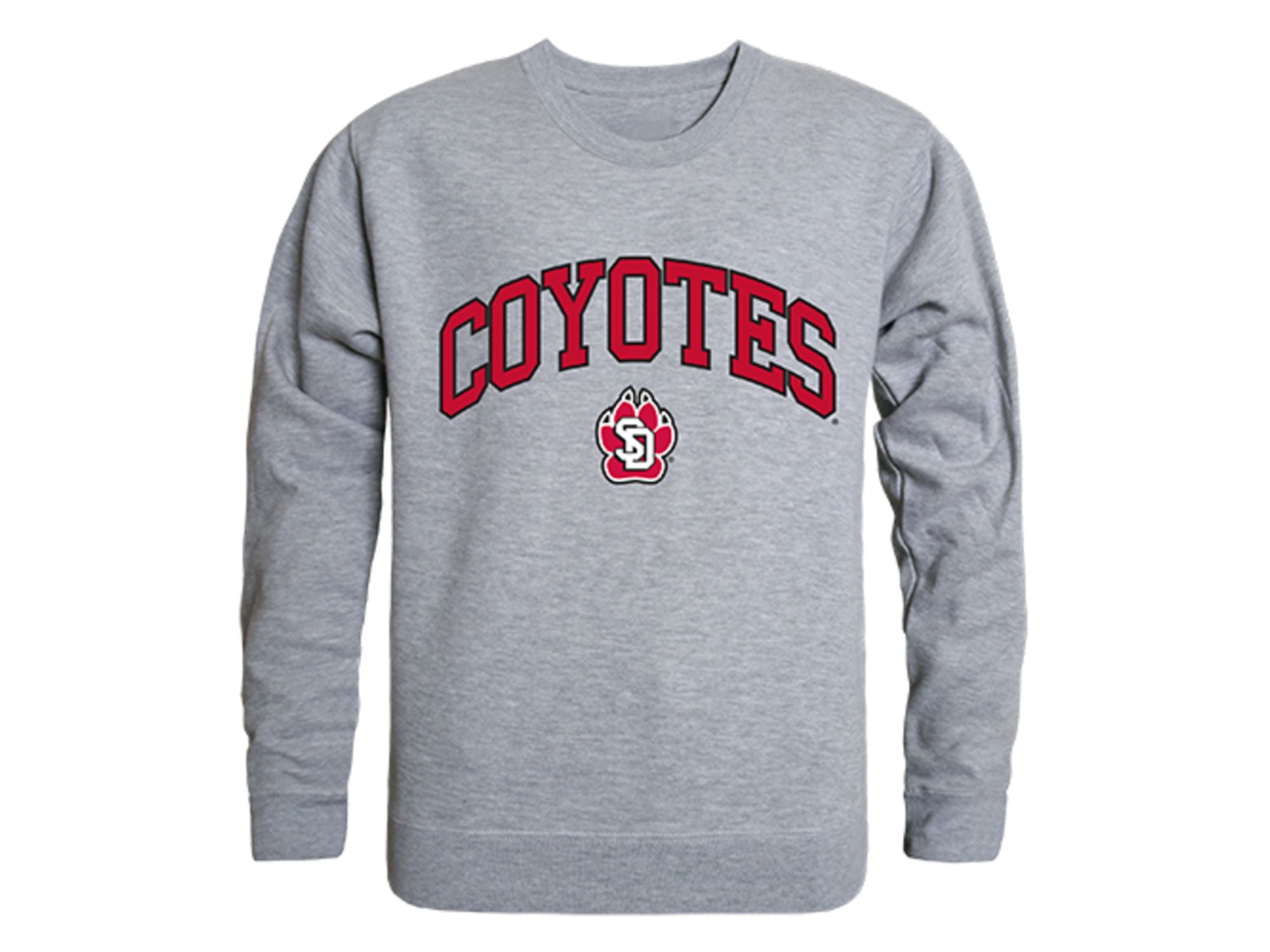 University of South Dakota Coyotes Campus Crewneck Shirt Heather Grey