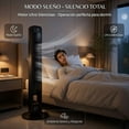 thumbnail image 4 of Ventilador de Torre DE 100cm, Ultra Silencioso, Oscilante 70°, 3 Velocidades, Bajo Ruido, 50W, 127V-60Hz, Portátil y Ligero, Diseño Compacto, para Dormitorio, Sala, Cocina y Oficina, 4 of 7