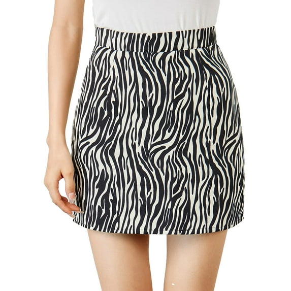 Lovito Casual Zebra Stripe Basic Skirts
