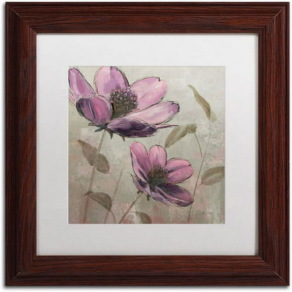 Trademark Fine Art "Plum Floral II" Canvas Art by Emily Adams, White Matte, Wood Frame
