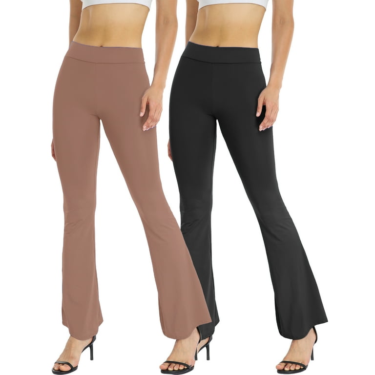 QRIC Bootcut Yoga Pants for Women High Waist Full-Length Workout Flare  Leggings 2 Pack, S-XL 