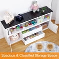 thumbnail image 5 of Kids Toy Storage Organizer,Toy Storage Cabinet with Bookshelf，Movable Drawers & Blackboard Top for Boys Girls Toddler Classroom Bookcase for Bedroom,Playroom,Nursery,Kindergarten,White, 5 of 8