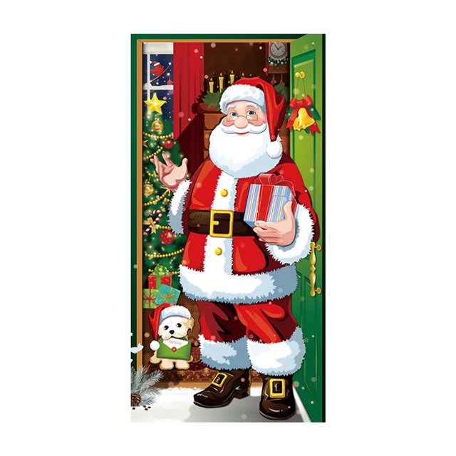 Decoraciones de Navidad Al Aire Libre Decoración de la Puerta Frontal de Navidad Impresión de la Puerta de Navidad Feliz Navidad, Suministros de Fiesta de la Puerta Frontal de Interior Y Al Aire Libre