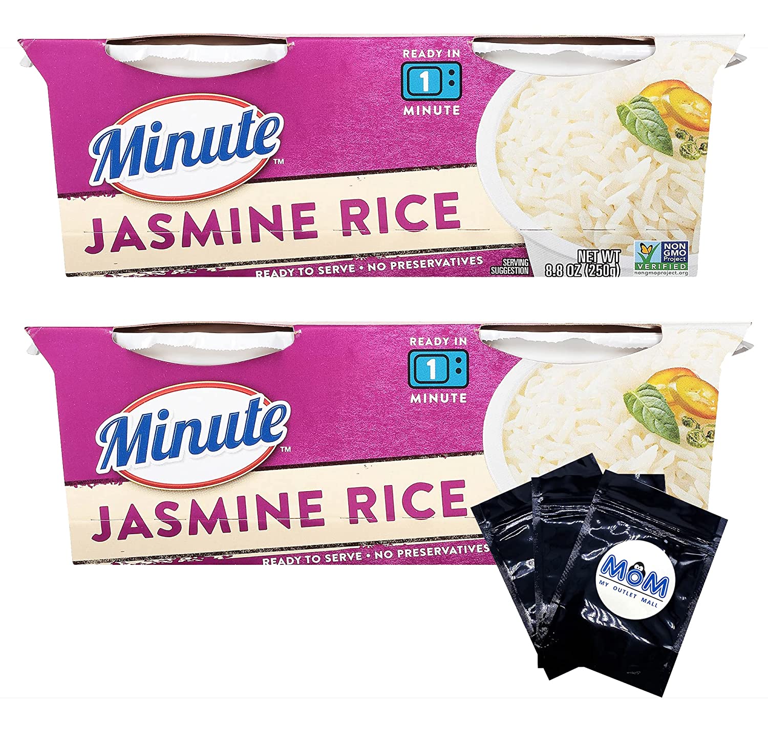 Microwaveable Jasmine Rice Bundle 8.8 Oz 2Pack of Minute Jasmine Rice