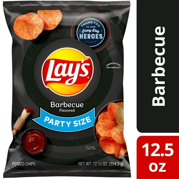 Pack of 4 Lay's Barbecue Potato Chips Party Size, 12.5 oz (packaging may vary)