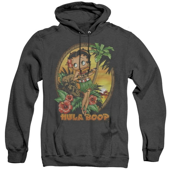 Betty Boop Hula Boop Ii Adult Heather Hoodie Sweatshirt Black