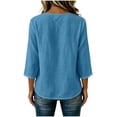 thumbnail image 5 of cocolona Womens Summer Tops 3/4 Sleeve Crew Neck Shirts Dressy Casual Loose Pullover Blouses, 5 of 5