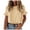 Beige, variant on TSADFHJI Ladies Sweatshirts and Hoodies Women's Short Sleeve Casual T Shirts Summer Ruffle Plain Round Neck Loose Fit Tee Blouse Tops S Black