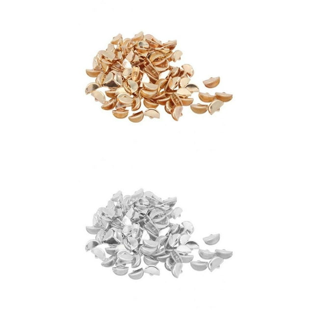 200 Piezas Cintas Con Clips Engarzados Cierre De Brazalete Mosquetón De Cuerda de material cuero Cierre Hebilla Gold