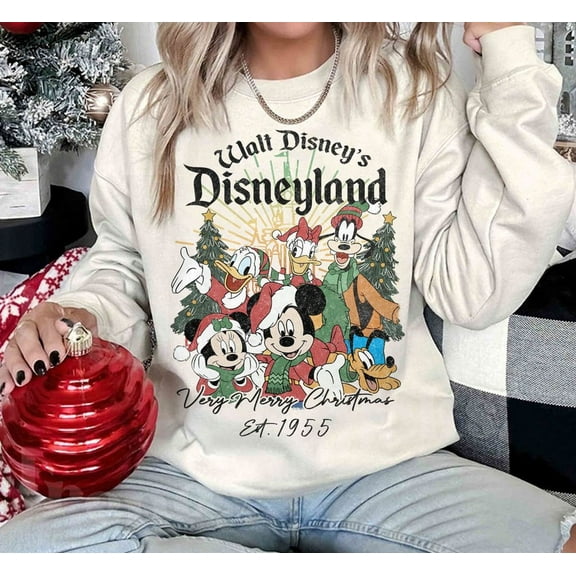 Vintage Disneyland Christmas Sweatshirt, Disney Family Christmas Sweatshirt, Mickey and Friends Christmas Sweatshirt