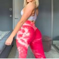thumbnail image 4 of VASLANDA Women's High Waist Dietye Textured Yoga Pants Tummy Control Ruched Butt Lifting Workout Running Leggings Booty Scrunch Tights, 4 of 6