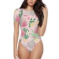thumbnail image 2 of Picia Tropical Pitaya Womens One Piece Swimsuits Modest Tummy Control Bathing Suits Lace Up Slimming Swim Suit-X-Large, 2 of 9
