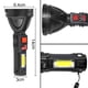thumbnail image 2 of Luz De Emergencia De Mano USB recargable LED COB linterna impermeable portátil antorcha reflector, 2 of 3