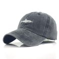 thumbnail image 1 of Gorra de béisbol bordada con tiburón, color sólido, curvada a lo largo, de algodón puro, lavada, informal, para hombres y mujeres, de estilo europeo y americano, 1 of 5