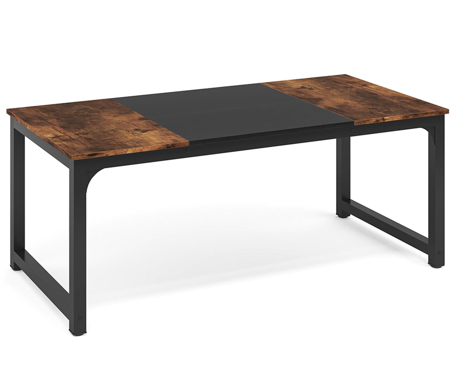 Demi Bonn 63" Modern Large Computer Desk, Rectangular Meeting Table Executive Desk, Simple Study Work Desk for Home Office, Study, Living Room, Brown