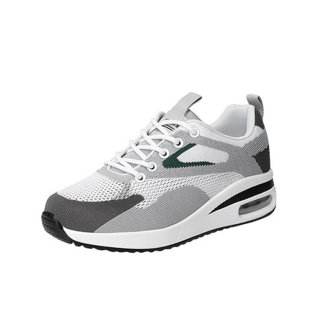 

GNEIKDEING Ladies Shoes Lace Up Flat Breathable Thick Bottom Mesh Casual Running Shoes Sport Shoes Gift on Clearance